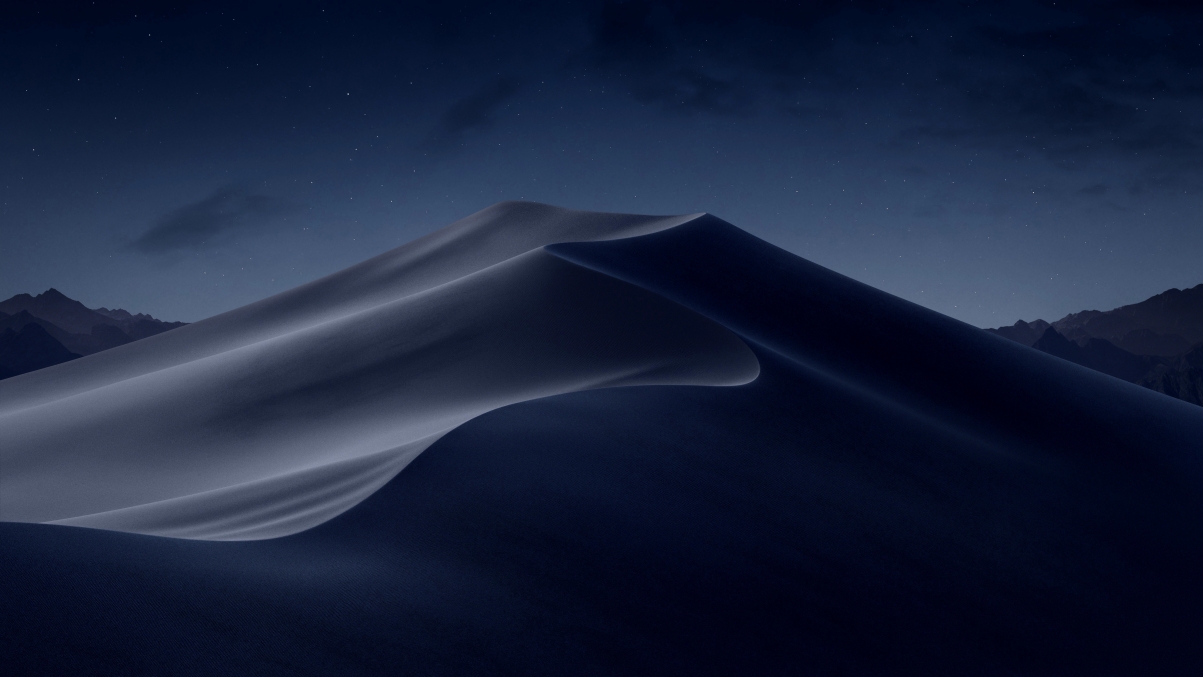 苹果macos mojave 莫哈韦沙漠风景5k壁纸 夜间晚上_4k