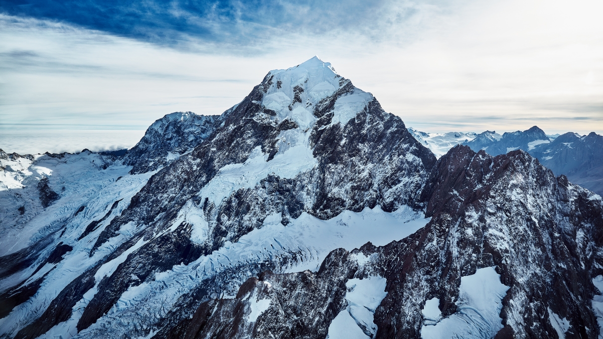 新西兰库克山的山峰4k风景高清壁纸