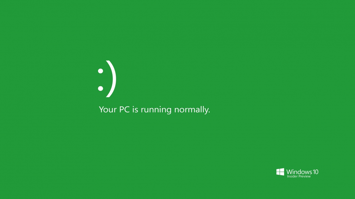 笑脸,你的电脑正常运行 绿色背景 windows10 4k简约壁纸