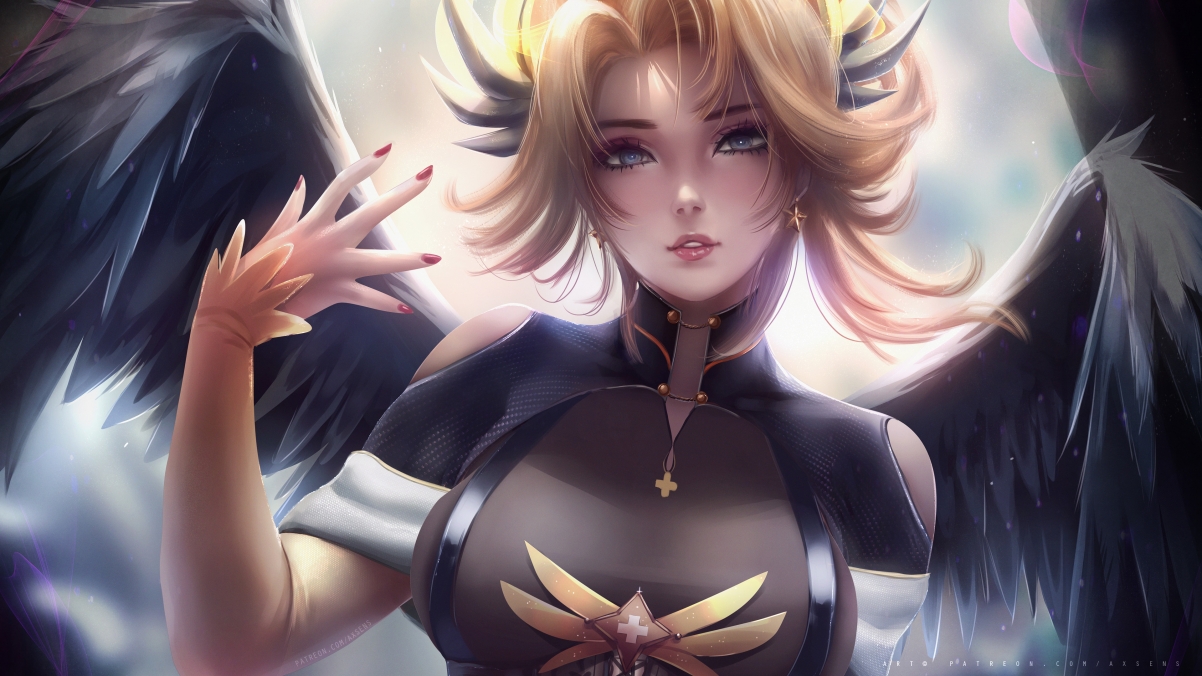 守望先锋mercy美女天使4k壁纸