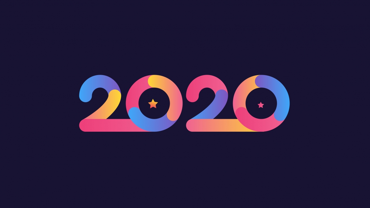 创意2020年新年快乐4k壁纸3840x2160
