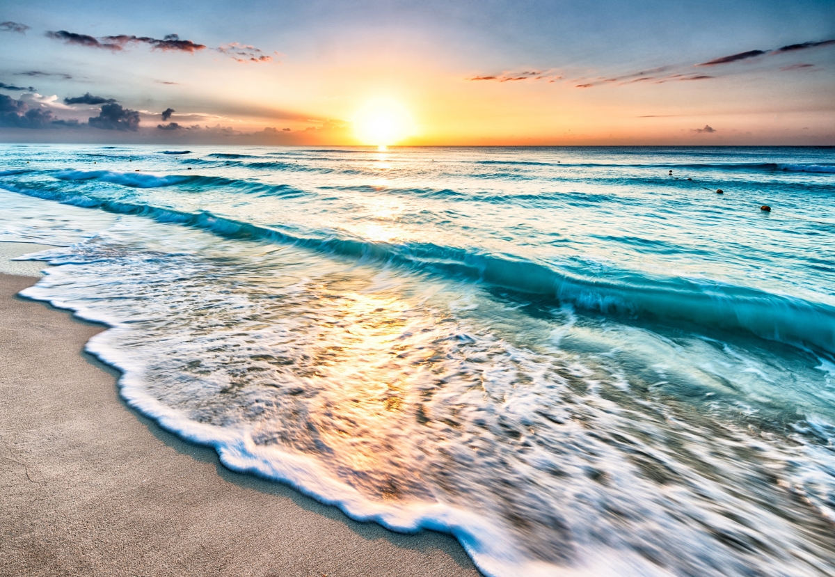 墨西哥坎昆海边沙滩太阳4k风景图片