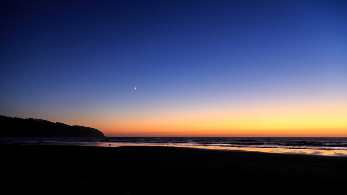 美丽的海边风景 月亮 mac 5k高清官方壁纸