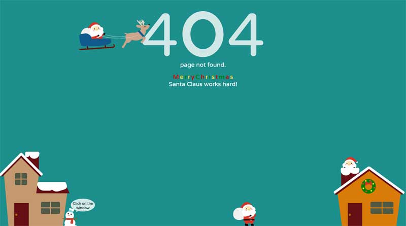卡通圣诞节404动画页面模板