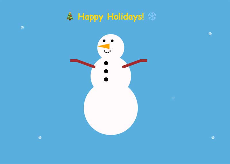 冬季雪人节日快乐动画特效