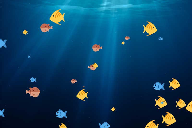 海底的鱼群动画场景H5特效