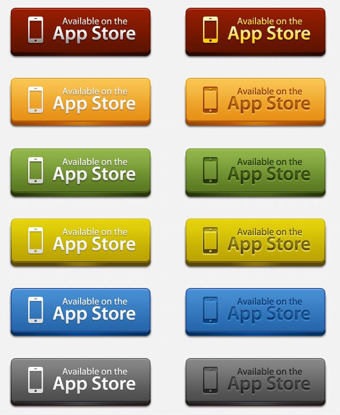 手机app store按钮_立体质感的app下载按钮psd素材