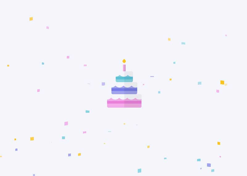 彩色的生日蛋糕主题动画特效