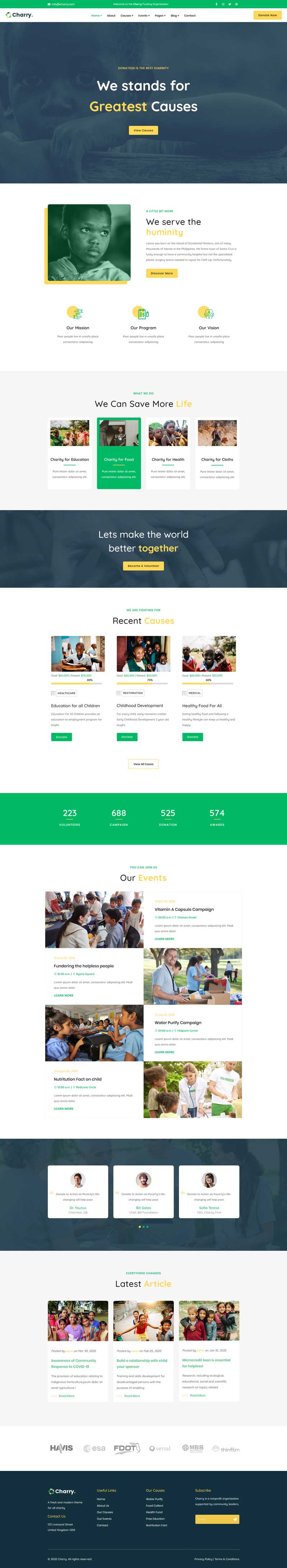 公益慈善筹款平台网站HTML模板