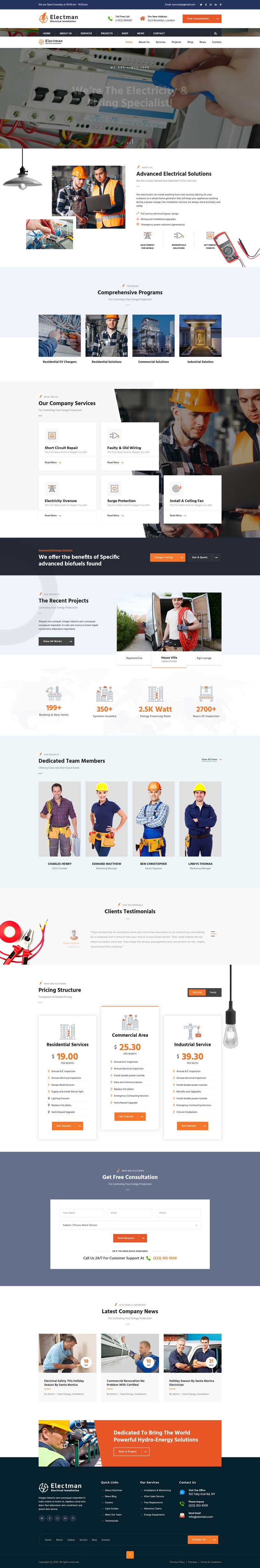 电力维修工程企业网站HTML模板