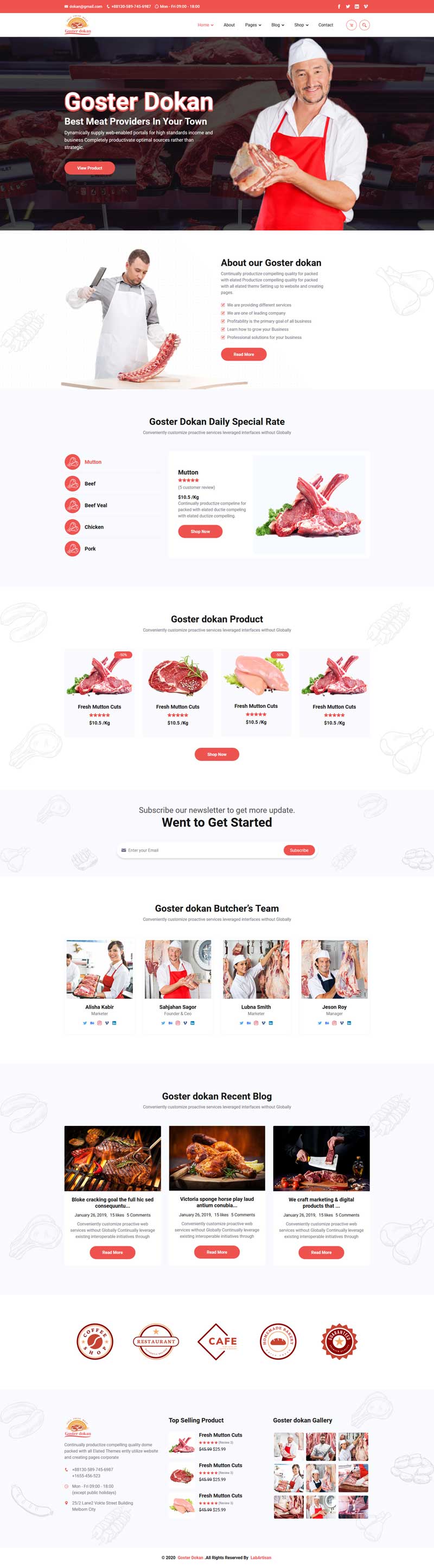 肉类食品行业网站HTML5模板