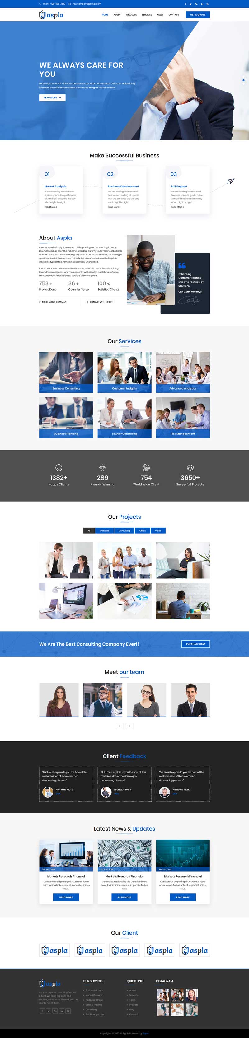 多用途的商业咨询公司网站HTML5模板