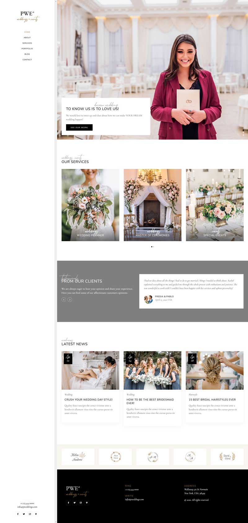 婚纱摄影/婚礼活动策划网站模板