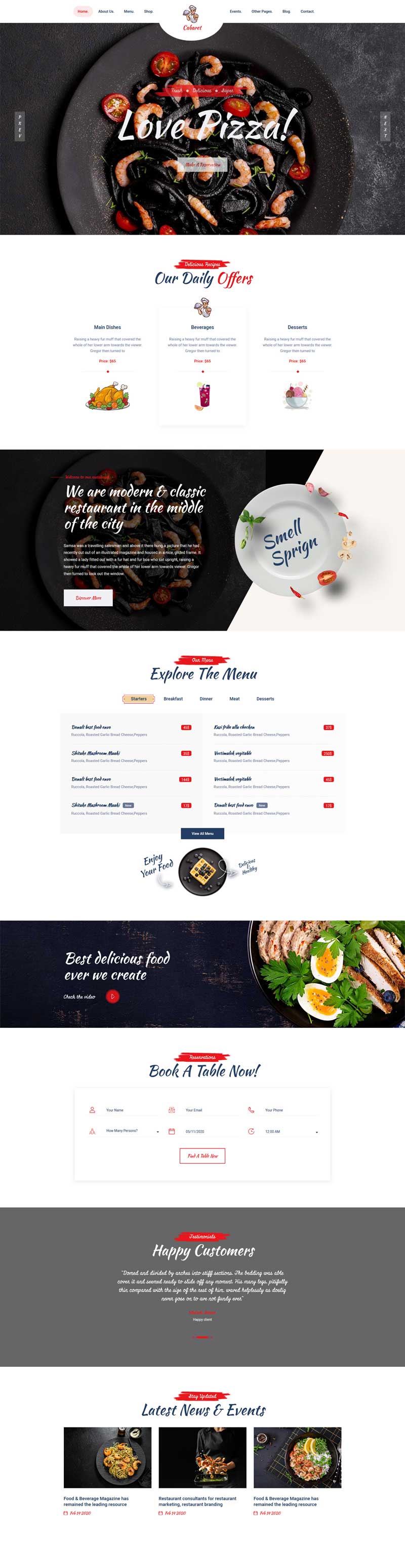 外卖餐饮预订网站html5模板