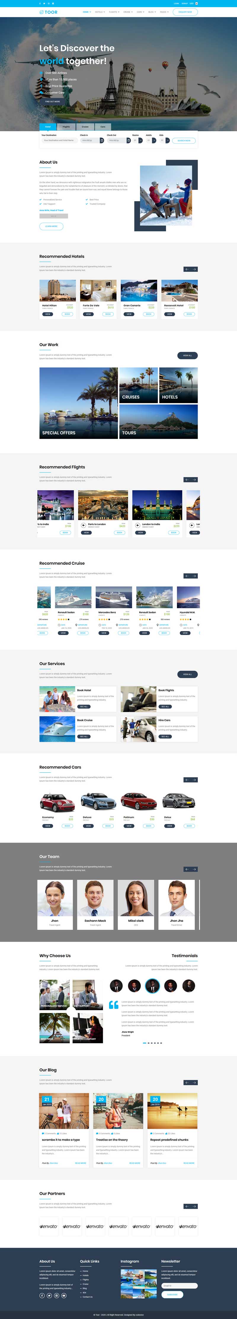 酒店旅游团预订网站HTML5模板