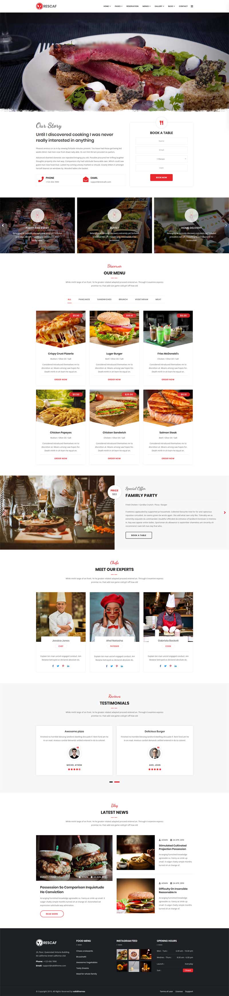 咖啡厅餐饮行业网站响应式模板