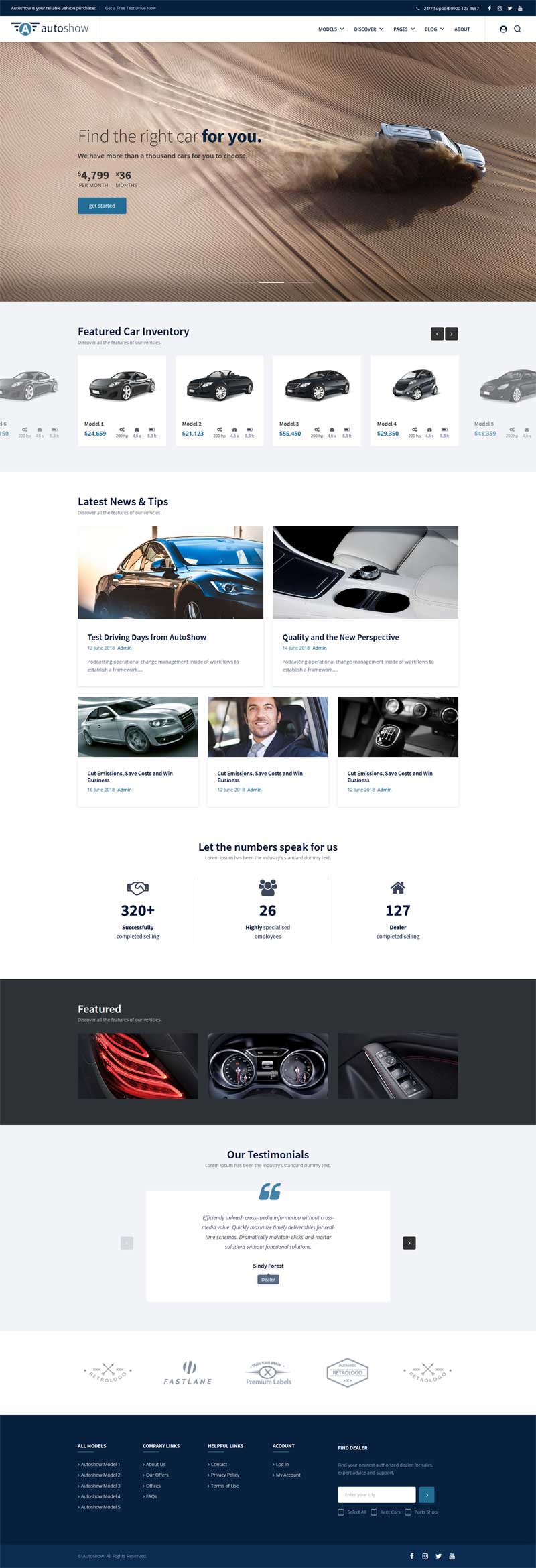 响应式的汽车经销商官网HTML5模板