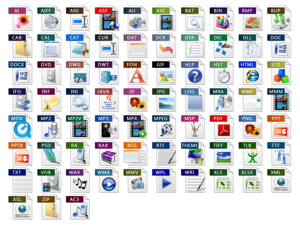 最全的各种文件格式图标大全png素材