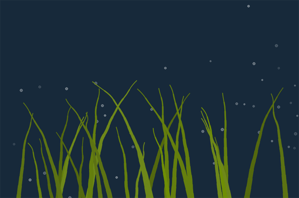 html5 canvas绘制海底海藻动画特效