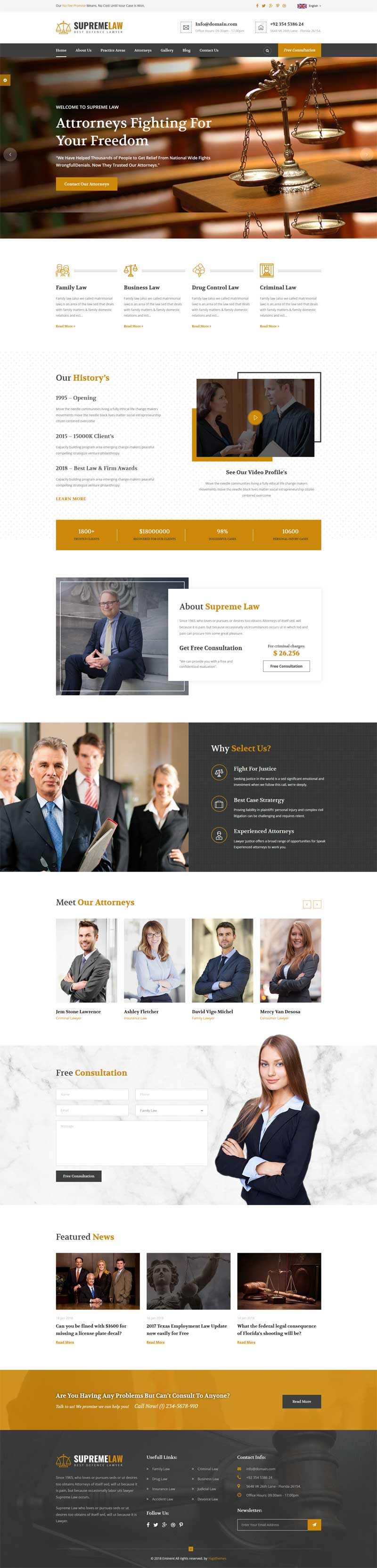 响应式律师法律顾问咨询网站bootstrap模板