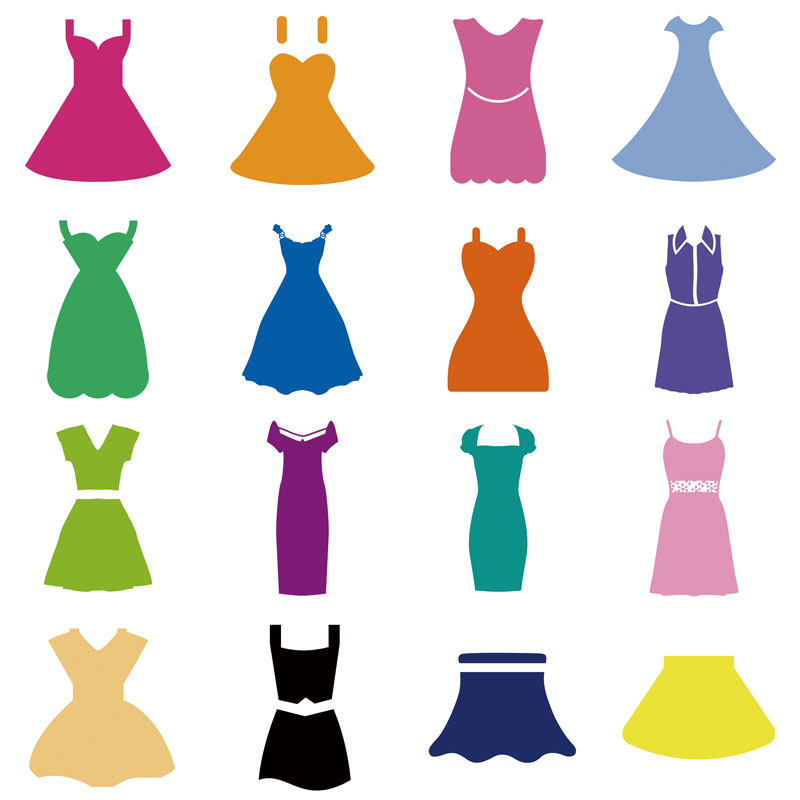各种扁平化女性裙子图标大全素材