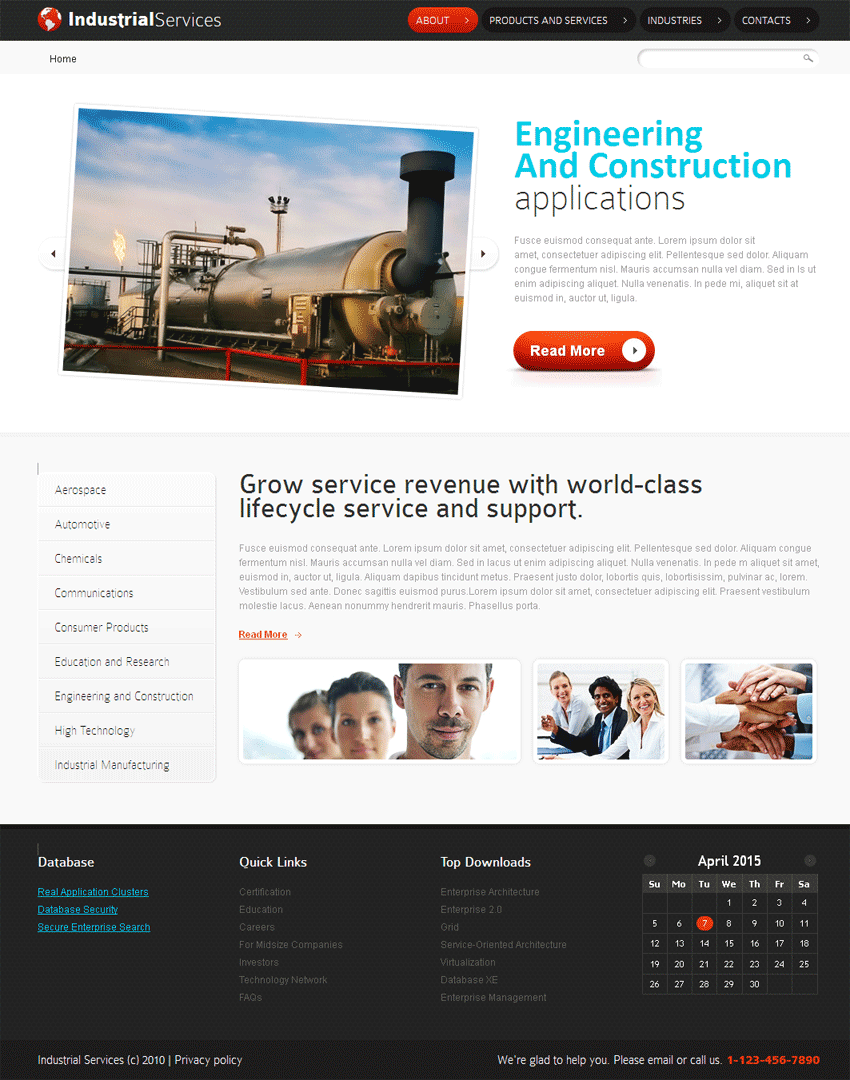 国外建筑工业网站模板html下载