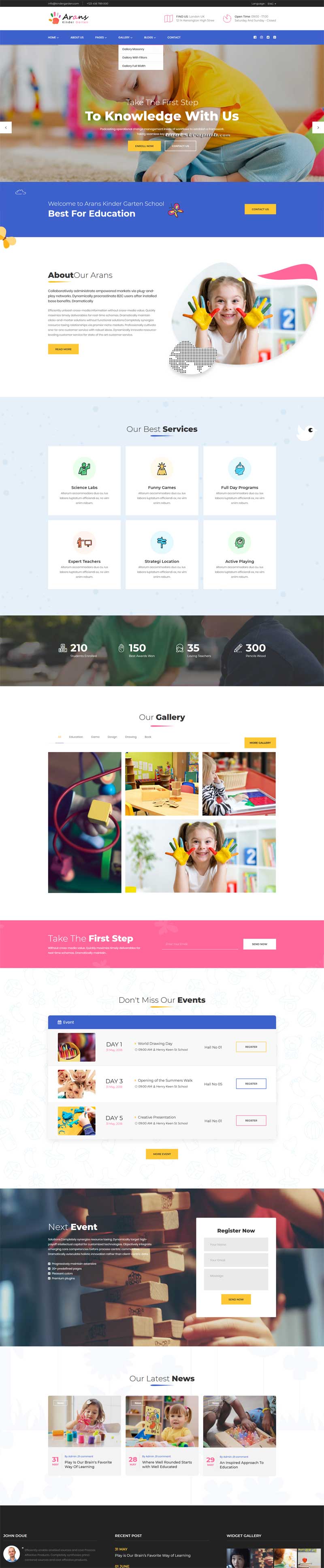 幼儿园早教中心网站Bootstrap响应式模板