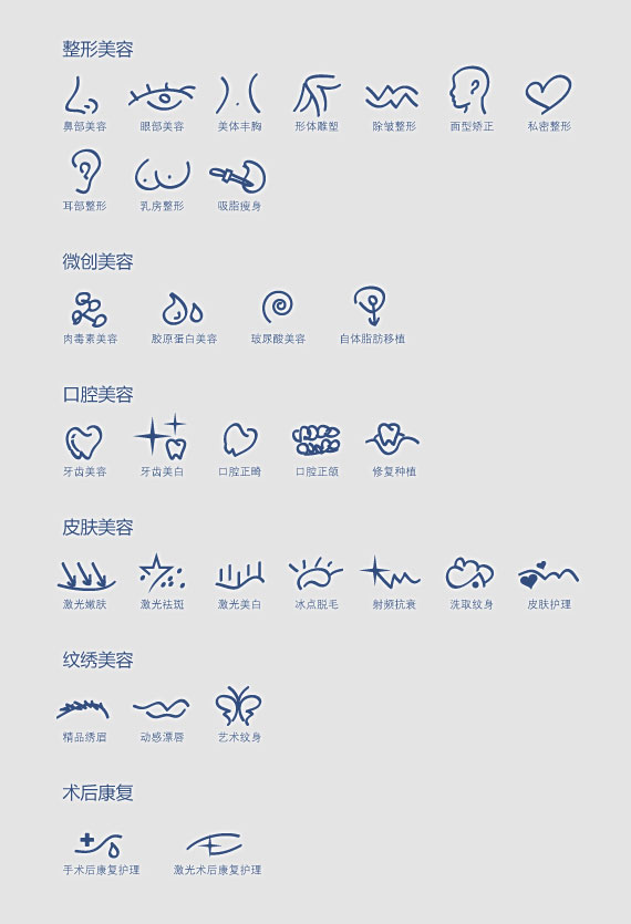 美容整形网站必备，常用手术整形PSD图标素材，一键下载！