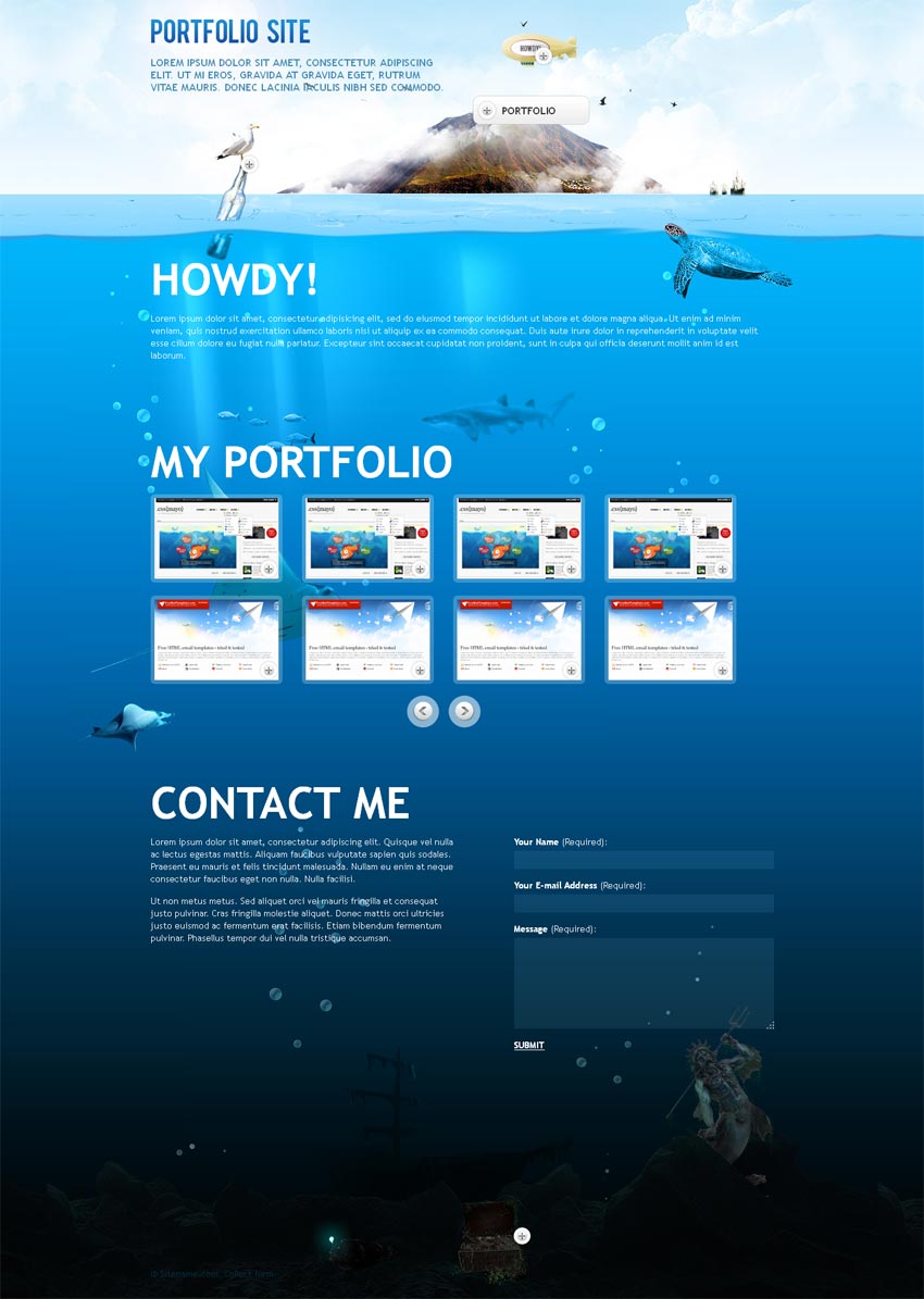 蓝色的海洋世界专题页面模板单页html源码下载