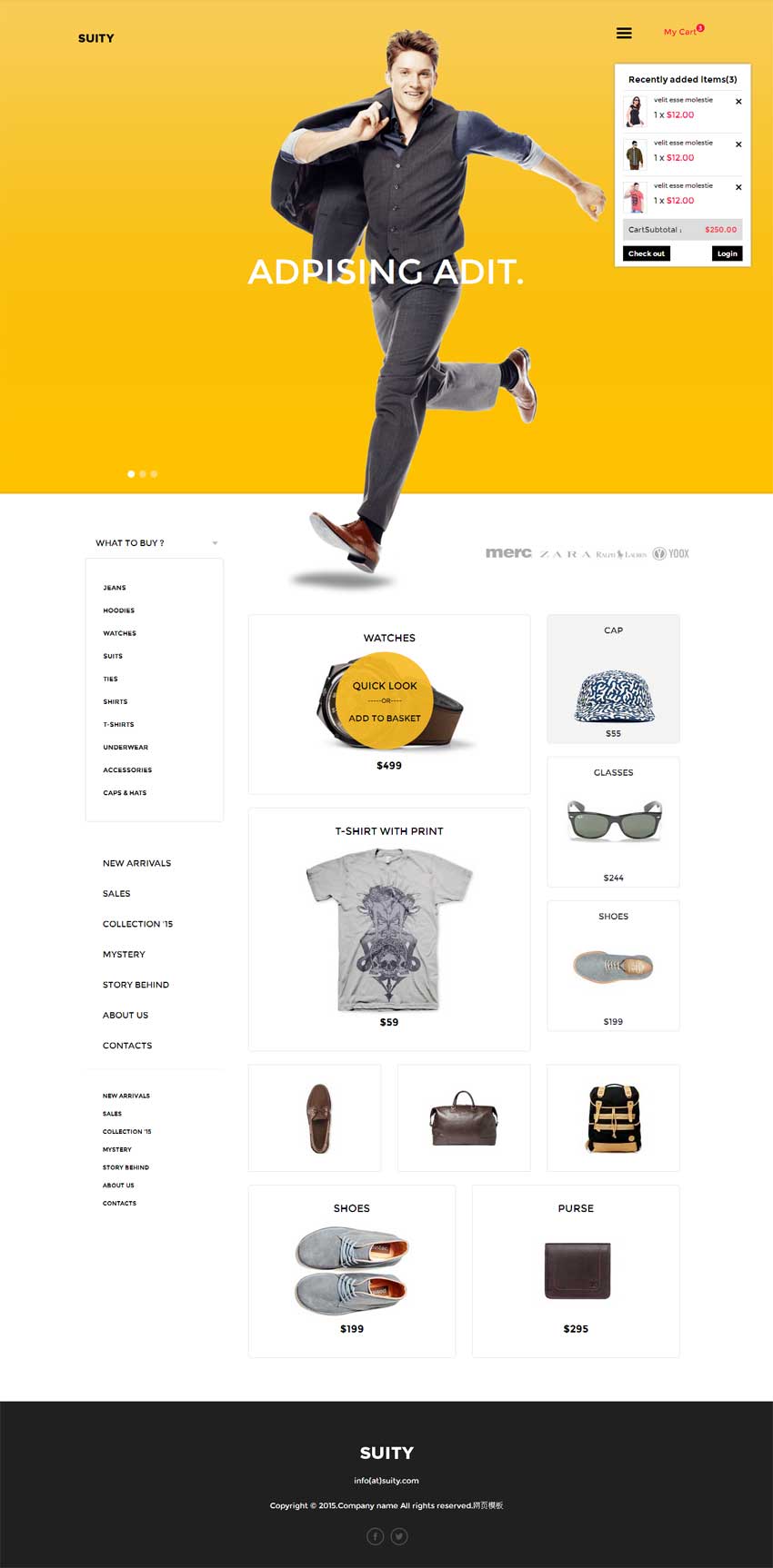 简洁大气的响应式男装购物商城网站模板html下载