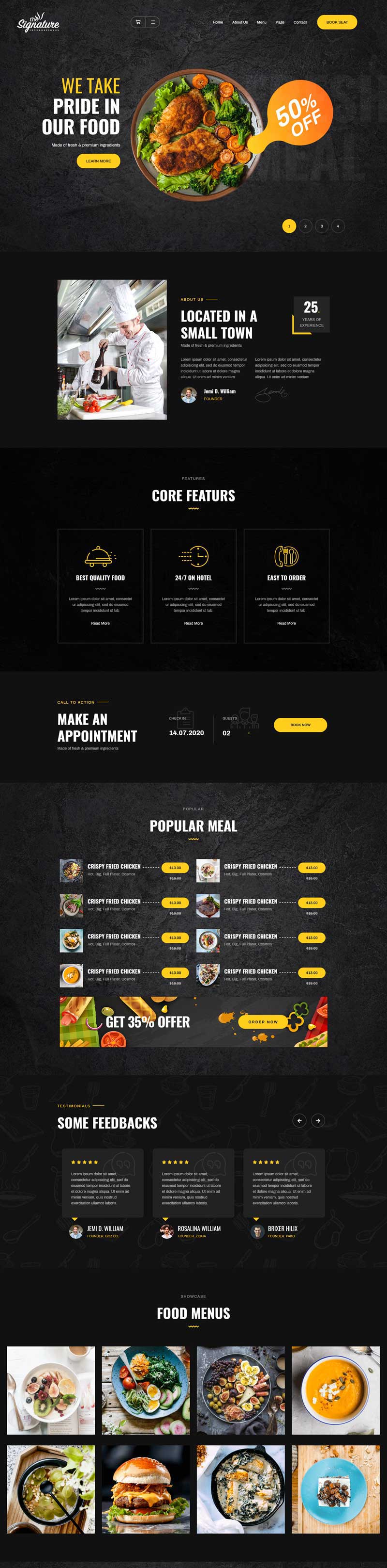 美食餐饮图片展示企业网站模板