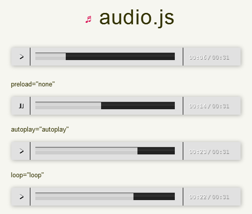 audio.js控制mp3音乐播放器代码