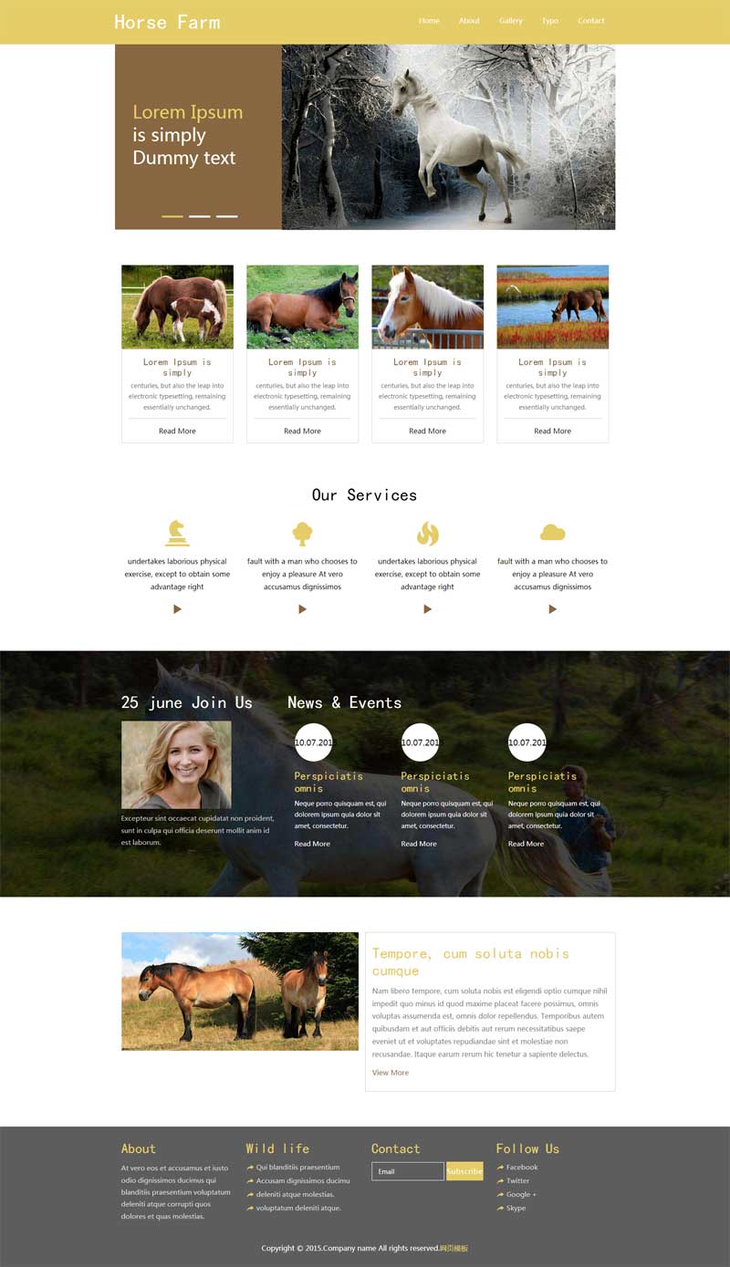 简单的畜牧业养殖场网站模板