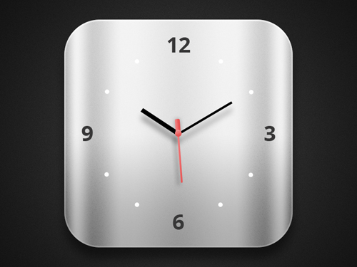 苹果ios系统风格的立体时钟PSD分层素材下载