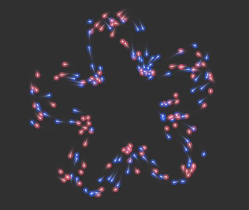 html5 canvas星型粒子结构动画特效