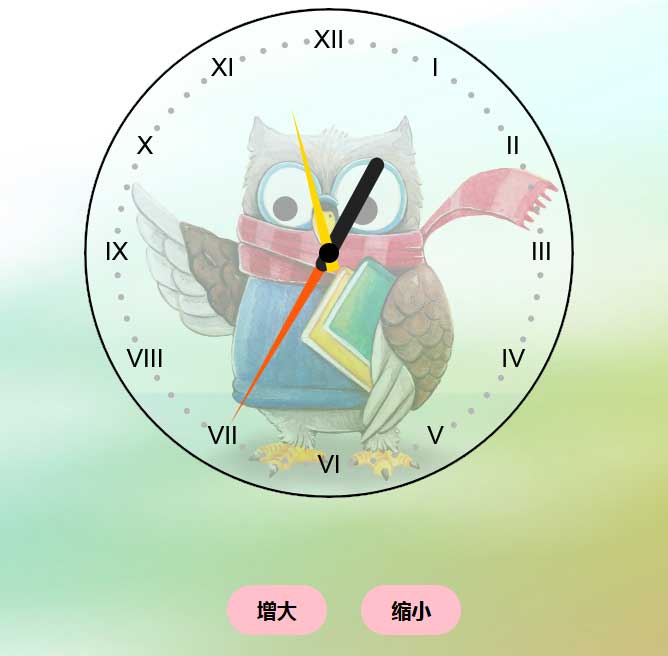 html5 canvas创意的猫头鹰时钟代码