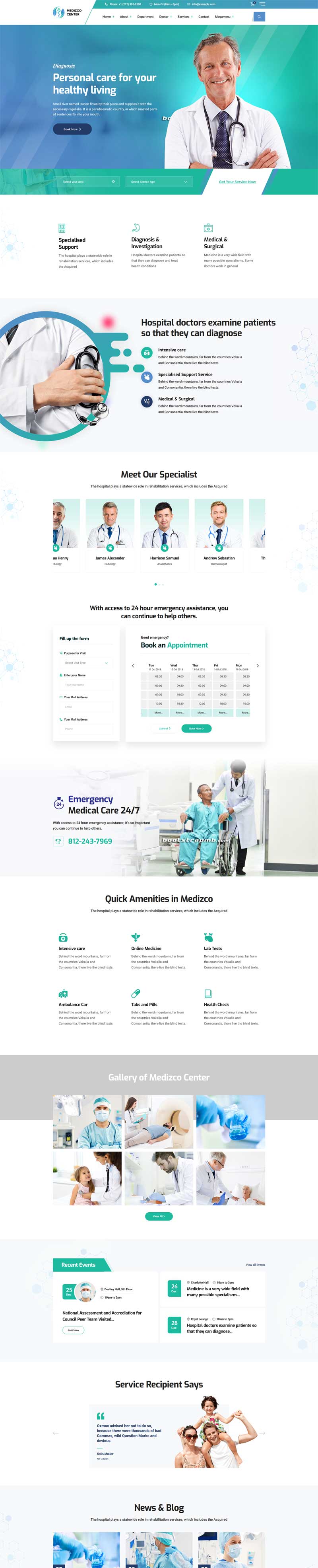 医疗健康康复中心网站模板