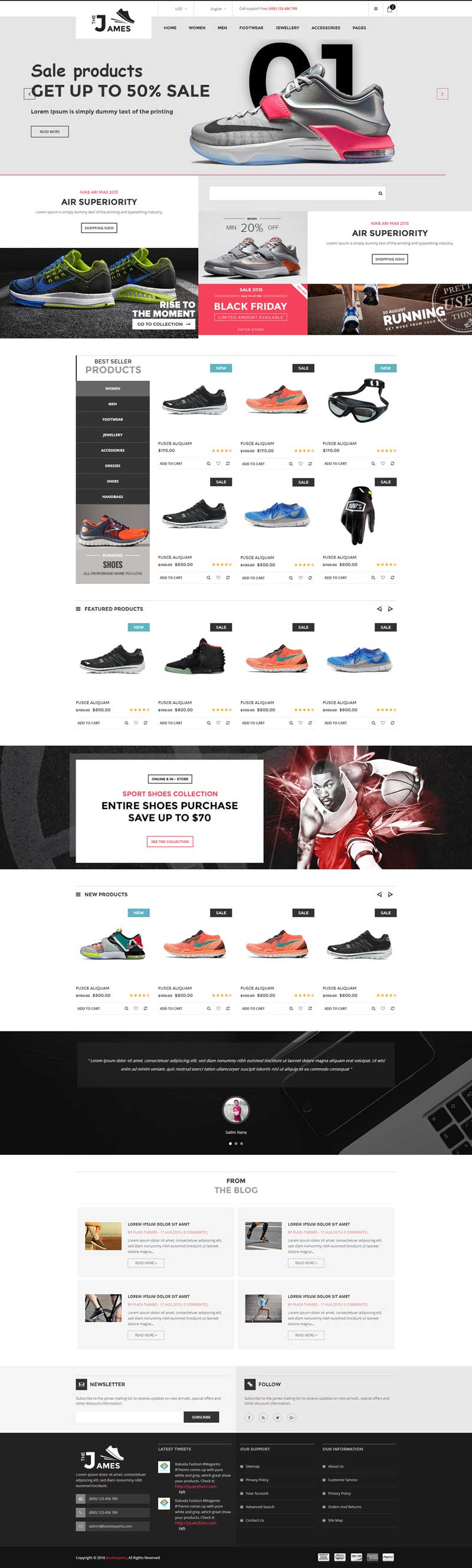 html5黑色的网上鞋子销售商城网页模板