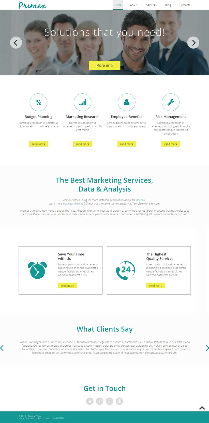 绿色简洁的自适应商务企业静态网站模板
