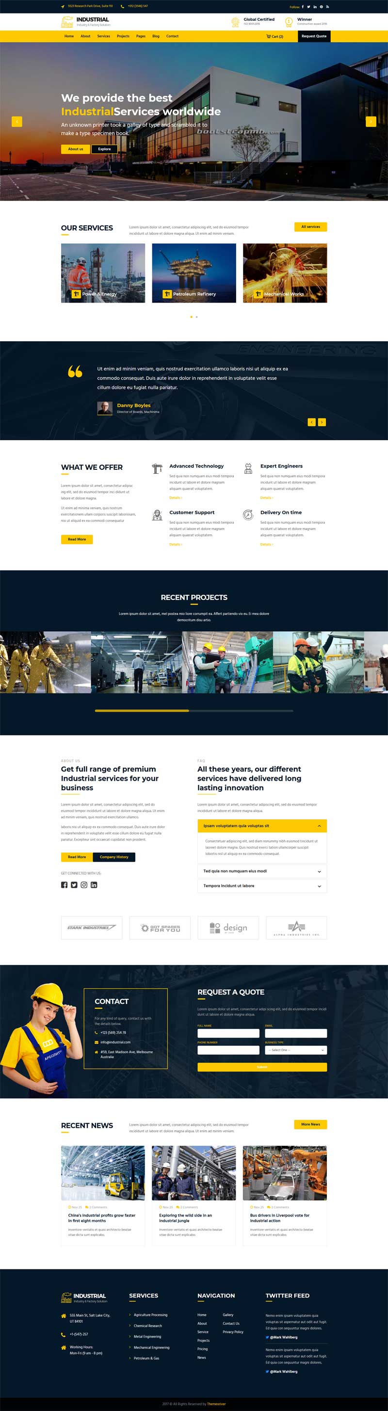 HTML5大型工业工厂企业网站模板