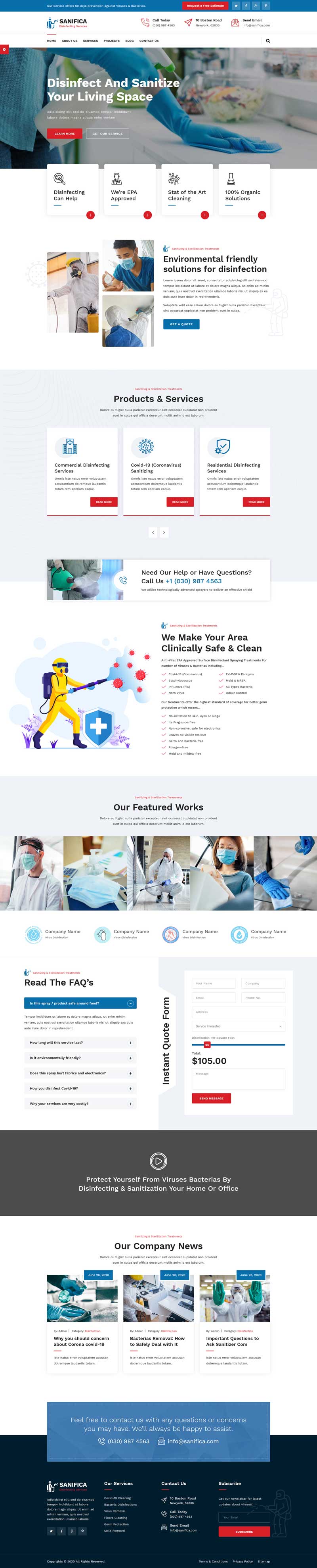 医疗清洁公司官网HTML模板