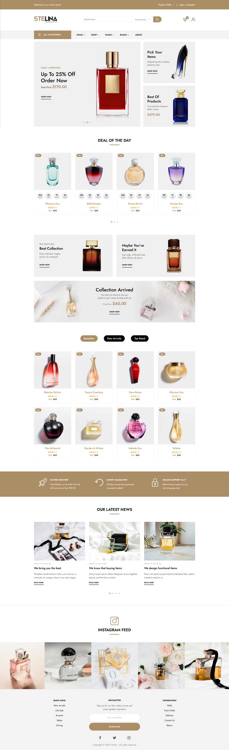 品牌香水店铺网站HTML模板