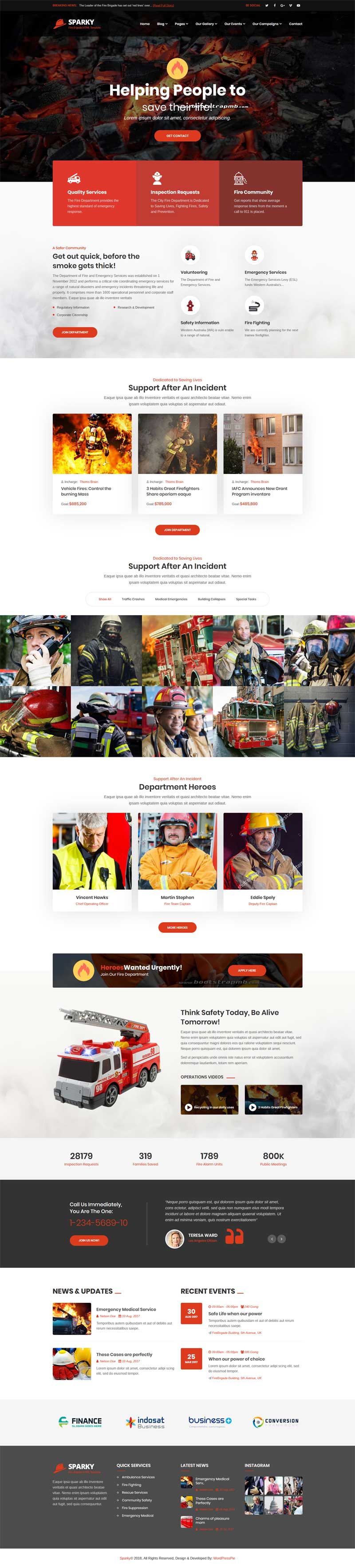 大气的消防网门户Bootstrap网站模板