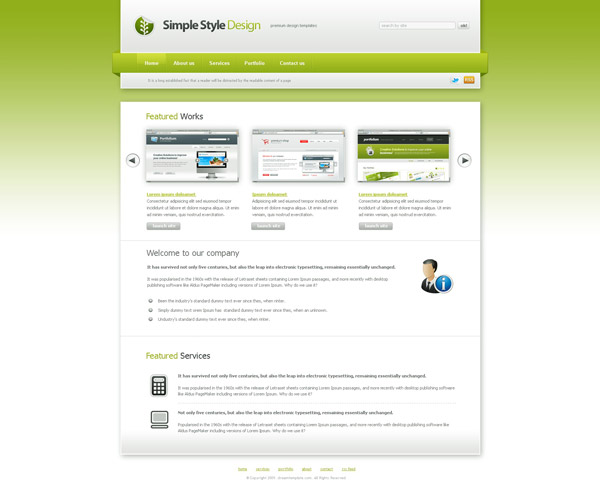 web 2.0绿色个人网页模板下载