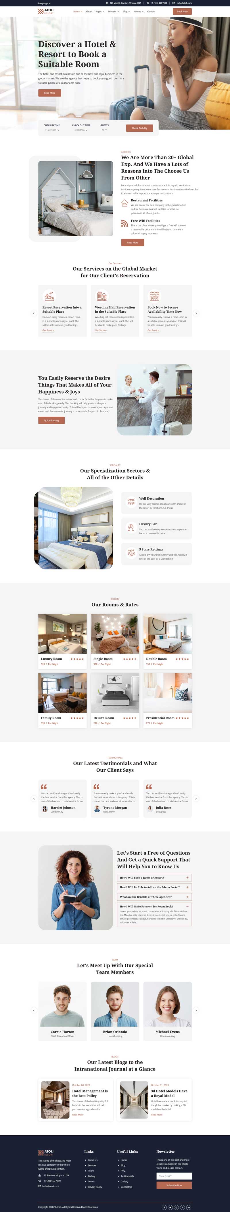 酒店预订和度假村网站HTML模板