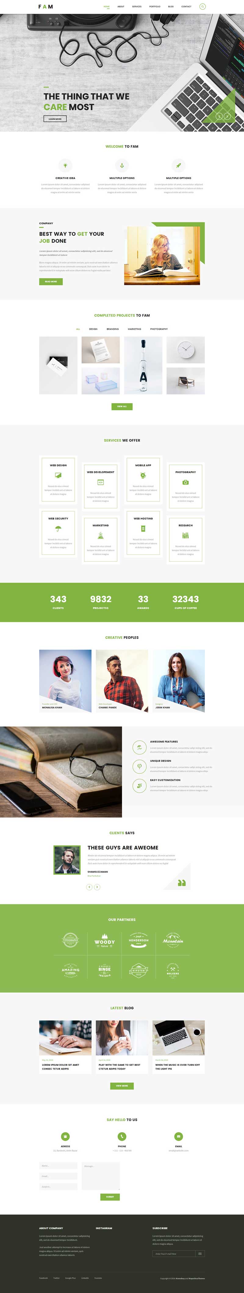 绿色创意的设计公司网站html模板