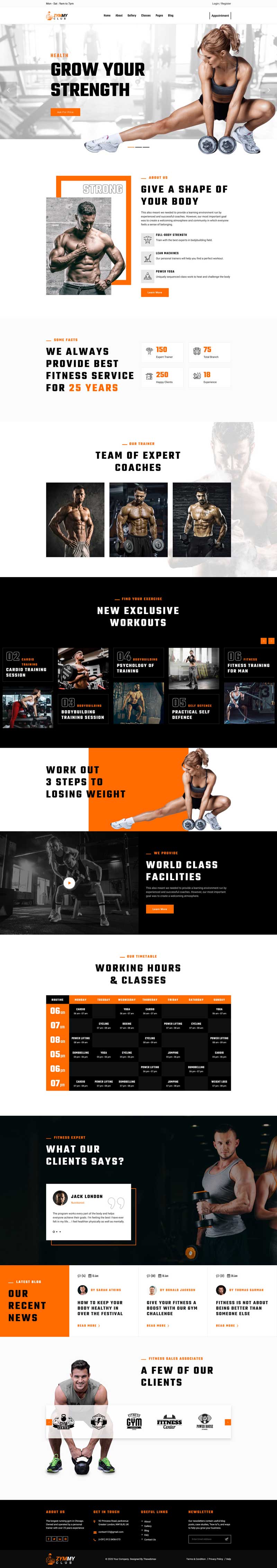 html5健身俱乐部网页模板