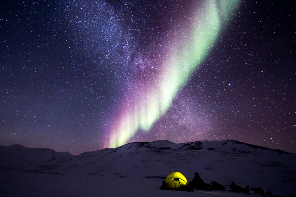 夜 极光 雪 北极 自然 阿拉斯加州 帐篷 露营 冒险 5k风景壁纸