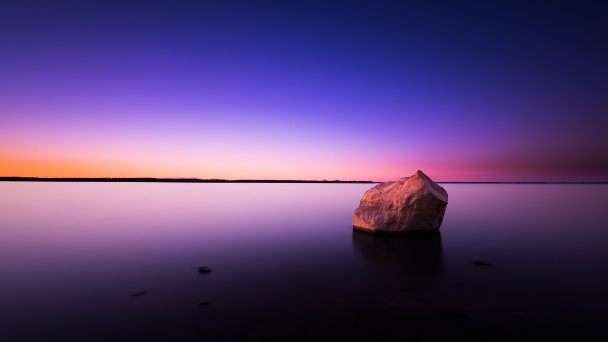 地平线 湖 日落 黄昏 自然 4K风景壁纸