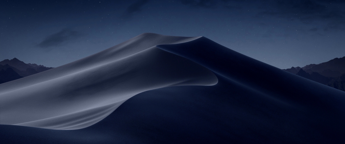 苹果MacOS Mojave 夜晚沙漠3440x1440风景壁纸